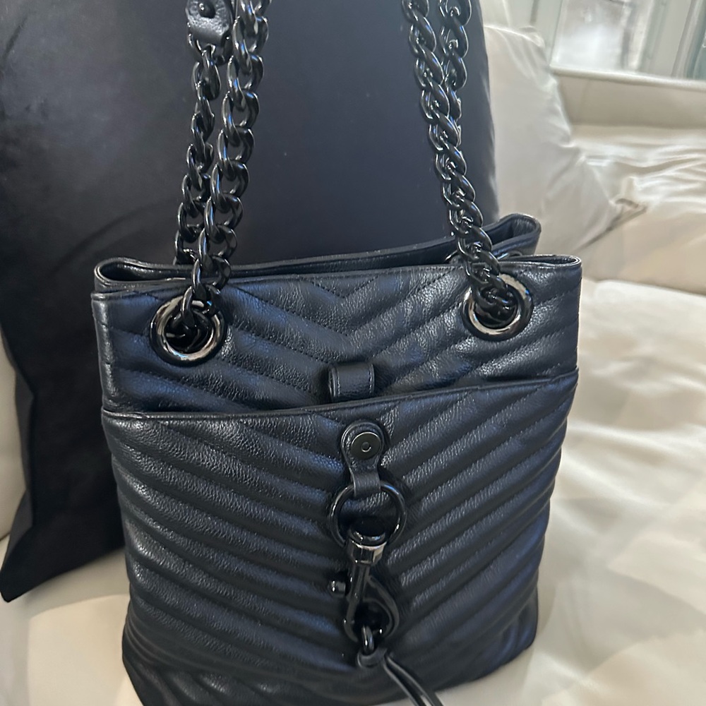 Rebecca Minkoff Black Chevron Shoulder Bag